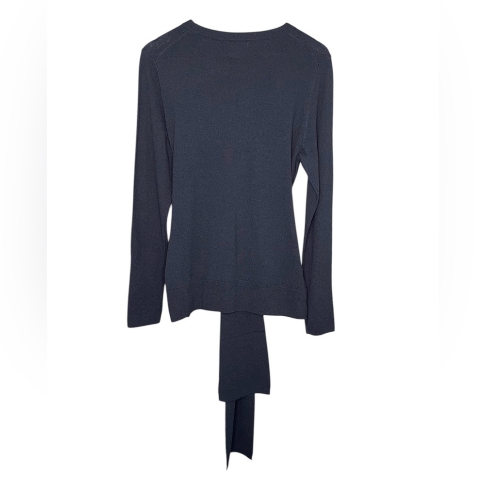 The White Company Tie Waist Lounge Sweater with Cashmere Wool Navy Blue NWT - Picture 3 of 15